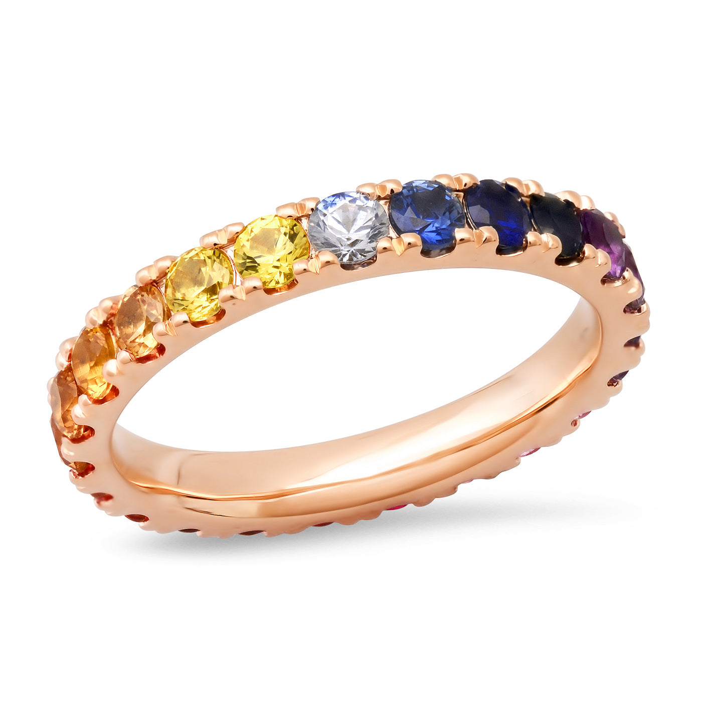 14K Rose Gold Large Sunset Eternity Band